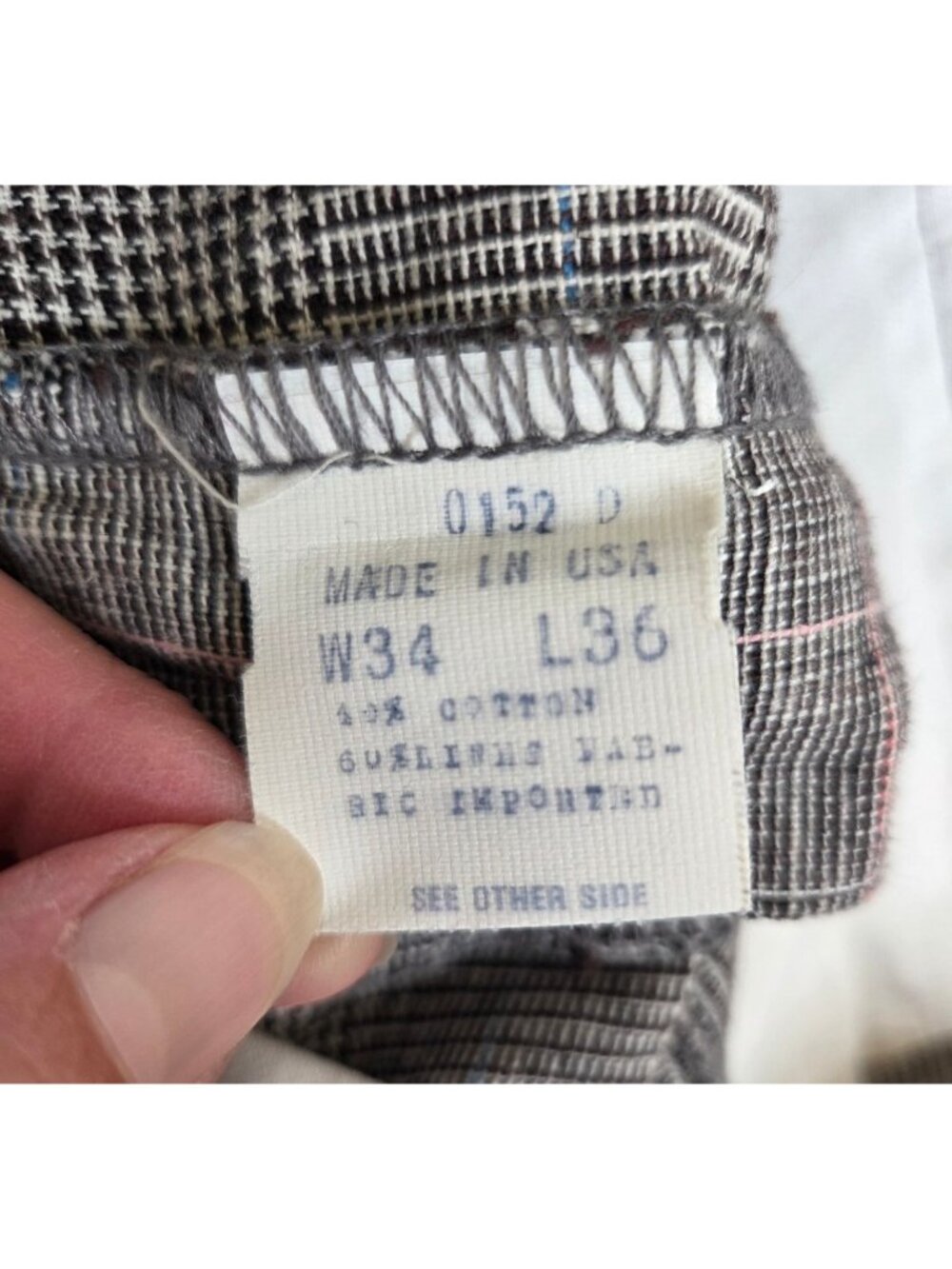 VTG Polo Ralph Lauren Mens Plaid Pants Pleated Blend Dress 34 x36 USA Made - Picture 6 of 7